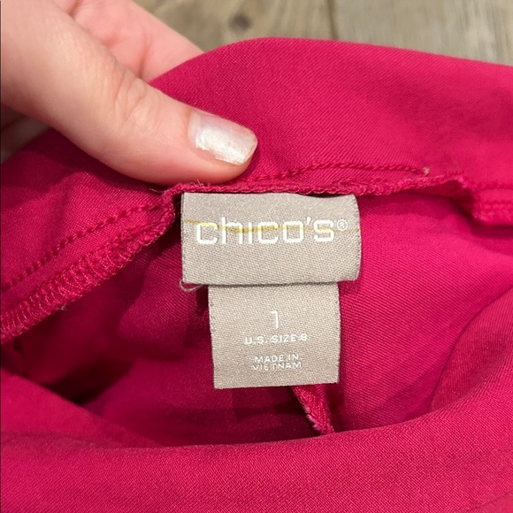 Bundle of 3 Cropped Pants Stretch 2 Chicos 1 Rafaella Pink, Green, Orange Size 8 - Picture 2 of 15